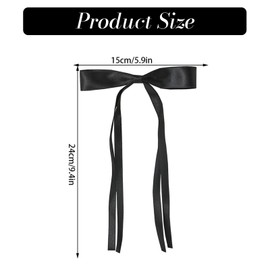 FEXPDL 8 Pack Bow Hair Clips for Women, Tassel Hair Ribbons Bows Barrettes Clip with Long Tail for Girls Womens,Hair Accessories Ribbons Bows Clips(White,Red,Pink,Black)