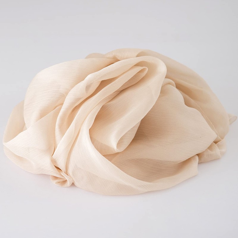 Chuqing Chiffon Table Runner, Decorative Fabric in Natural Beige, Thin