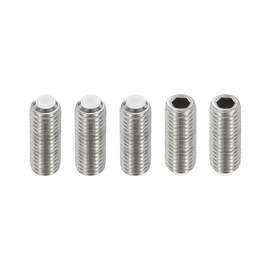 PATIKIL M12x30mm Nylon Tip Grub Screw, 5pcs 304 Stainless Steel Metric Hex Socket Head Cup Point Anti Slip Set Screws Internal Hex Drive Hardware