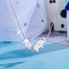 BlingGem Elephant Necklace for Women Sterling Silver 2 Elephants Symbol