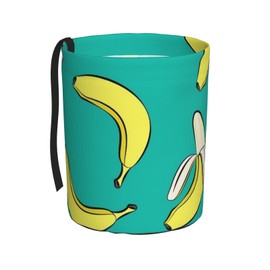 GYLILI Bananas On Green Car Trash Can Leak Proof Hanging Waterproof Garbage Can Multipurpose Trash Bin for Car SUV Front Seat Headrest Collapsible and Portable Storage Pocket