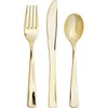 Assorted Boxed Metallic Gold Plastic Cutlery Set- 24 pcs.