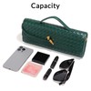 Woven Evening Bag Clutch Purses for Women Trendy Casual Leather