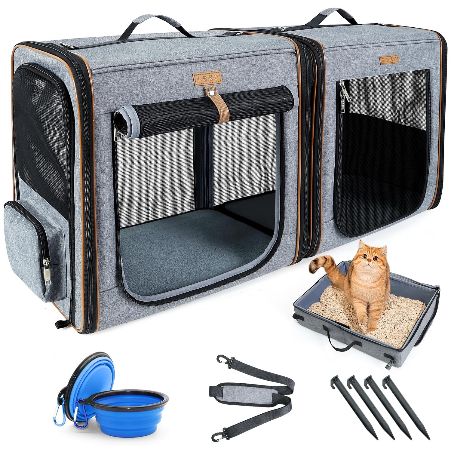 Large Pet Carrier Cat Box Cat Travel Carrier With Litter Box