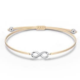 Ninawish Sterling Silver Bracelet for Women, Lucky Bracelet, Friendship Bracelet, Ankle Bracelet, Mother's Day Gift for Mum, Jewellery Friendship Gifts for Women, with Jewellery Box, Sterling Silver