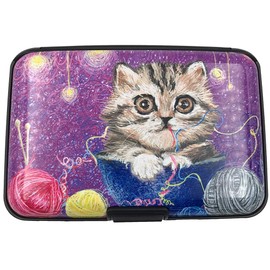 BFL RFID Credit Card Holder for Women or Men, Theft Proof Credit Card Holder, Slim Design Fits in Pocket (Cat)