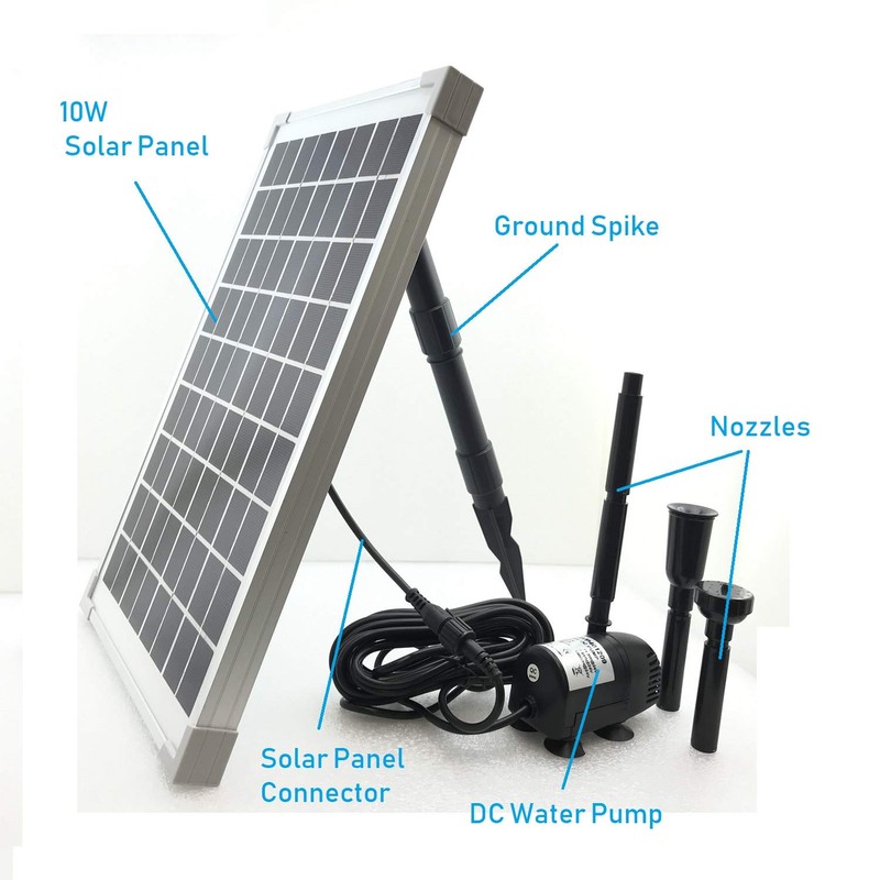 10W Solar Water Pump KIT: DC Brushless Submersible Water Pump