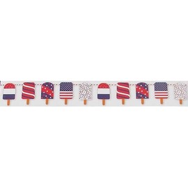 Show-Offs Patriotic Popsicles Party Banner Garland - 7 Feet, 84 Inch