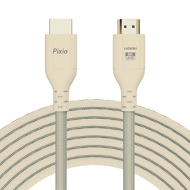 Pixio Ultra High Speed HDMI Cable, 6.6 ft (2 m), Beige, PXH212BBE, HDMI2.1B, Supports 8K/60Hz, 4K/120Hz, HDR, Nylon Mesh