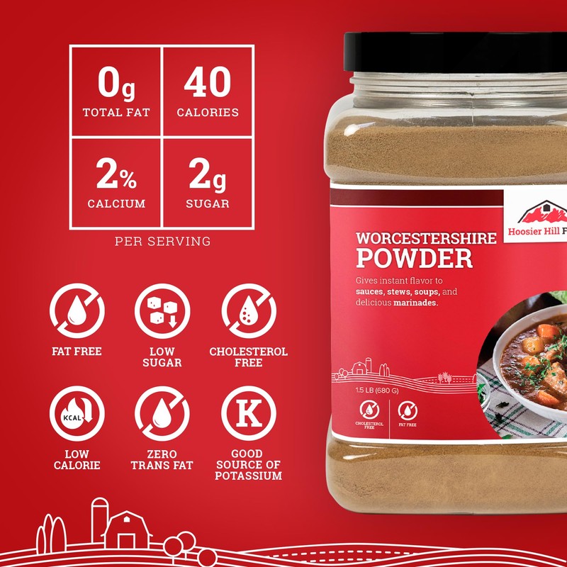 Hoosier Hill Farm Worcestershire Sauce Powder, 1.5LB (Pack of 1)