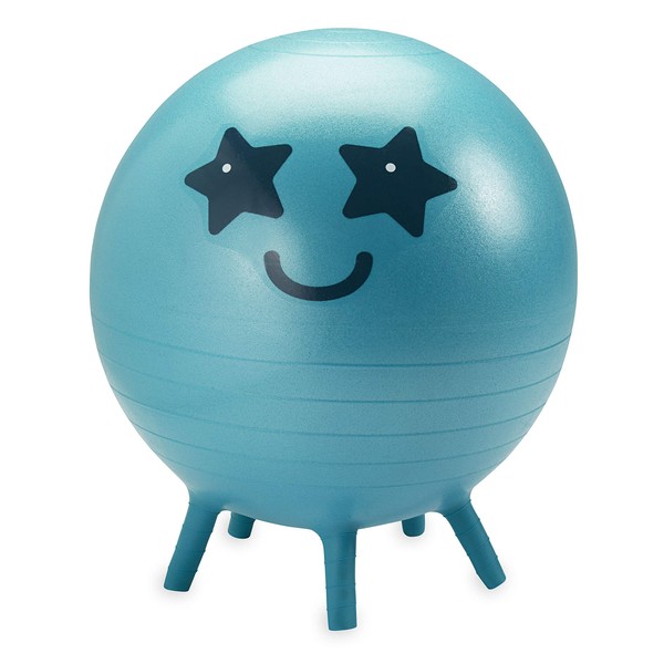 Gaiam Kids Stay-N-Play Children's Balance Ball - Flexible School Chair Active Classroom Desk Alternative Seating | Built-in Stay-Put Soft Stability Legs, Includes Air Pump, 52cm, Starry-Eyes