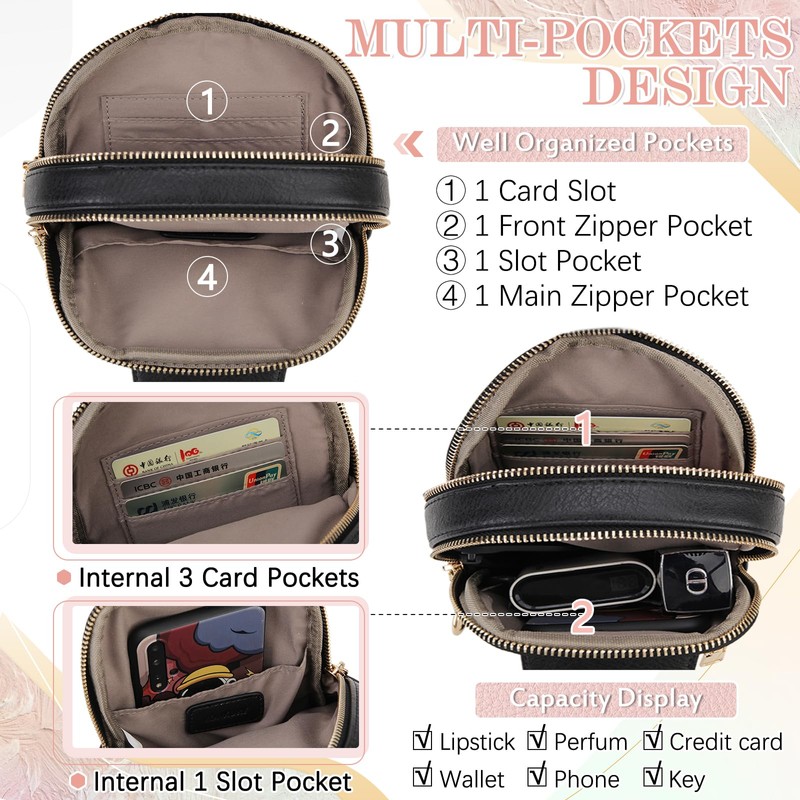 VX VONXURY Sling Bag Women's Multi-Purpose Crossbody Bag, PU Leather
