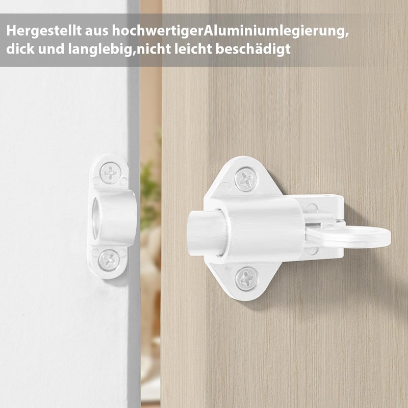 BRIOTA Pack of 2 Automatic Locking Door Bolts, Spring Locking