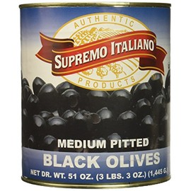 Supremo Italiano Medium Pitted Ripe Olives, 51 Ounce