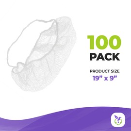 AMZ Medical Supply White Disposable Beard Nets for Men Food Service Disposable, 19 x 9 Inch. 100 Pack Nylon Disposable Beard Covers Nets for Cooking with Single Loop. Kitchen Beard Guards Food Service