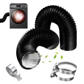 YSOOUA Exhaust Hose Diameter 150 mm Aluminium Flex Pipe Length 3 m PVC Aluminium Pipe Ventilation Hose Aluminium Pipe Hose Aluminium Flexible Hose with 2 Hose Clips for Air Conditioners Tumble Dryer