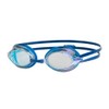 Zoggs Unisex Adult Racer Titanium Swimming Goggles, Blue/Light Blue/Mirrored Clear