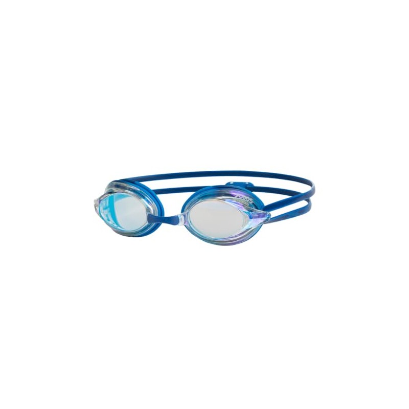 Zoggs Unisex Adult Racer Titanium Swimming Goggles, Blue/Light Blue/Mirrored Clear