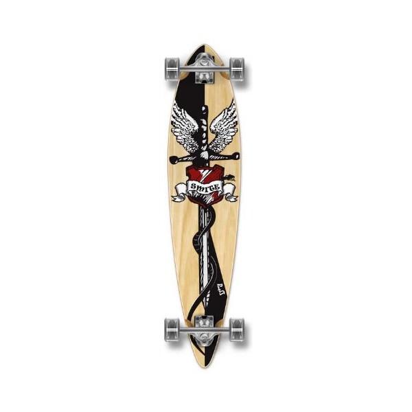 YOCAHER Blank Complete Longboard Pintail Skateboard (Complete Pintail -03- Smite)