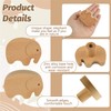 MOROBOR Elephant Shaped Wooden Knobs, 6pcs Single Hole Beech Wood