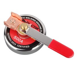 MUTUACTOR 500 AMP Magnetic Welding Ground Clamp, Φ3.34” Strong Gripping Quick Release Magnetic Mount Welding Support Clamp Tools for Welding Cutting Factories Industries Work and Instrument Processing