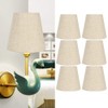 6Pcs Chandelier Lamp Shades, Modern E14 Clip On Natural Burlap