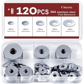 Unterlegscheiben-Set aus Edelstahl 304 – inklusive Größen M4, M5, M6, M8, M10-120 hochwertige Unterlegscheiben, korrosionsbeständig, ideal für mechanische und DIY-Projekte