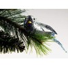 6 x Silver Glitter Encrusted Song Birds - Christmas Tree