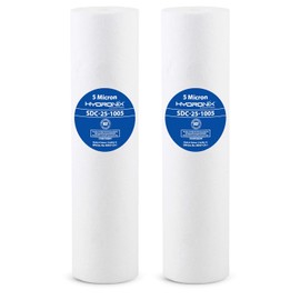 Hydronix SDC-25-1005 Whole House RO Reverse Osmosis Sediment Water Filter Cartridge 2.5" x 10" - 5 micron (2 Pack)