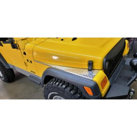 Fits Jeep Wrangler YJ Diamond Plate Full Top Fender Covers with 1/2" Bend