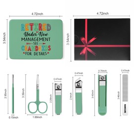 TTJHGYQO 6-Piece Nail Clipper Set with Nail File, Tweezers and ingrown toenail Removal kit Travel Nail kit for Men and Women (Retired Green)