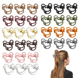 30 PCS Mouse Lady Thick Hair Barrette Mouse Lady Thin Thick Clurly Vintage ABS Resin Hair Claw Clips Hair Jaw Clips Non-Slip Hair Catch Jaw Clamp Styling Accessories for Women Girl (10 colors)