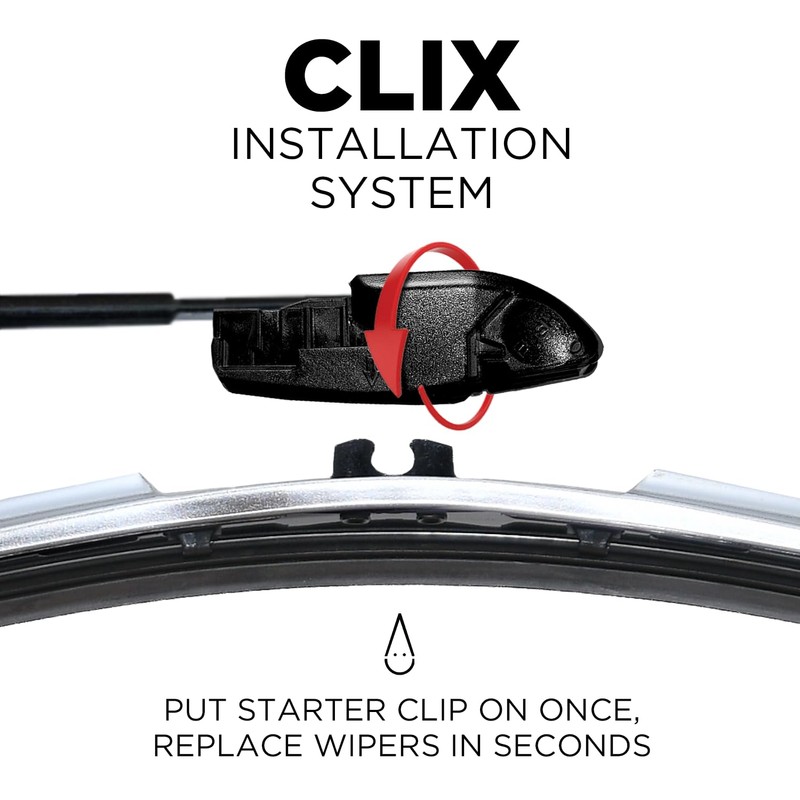 ClixWipers 22" + 22" (Set of 2) Chrome All Weather