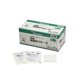 Navis Vescare S12-7575 Sterile Folding Gauze, 3.0 x 3.0 inches (75 x 75 mm), 1 Piece / Bag x 100 Bags / 8-2445-02