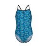 Arena Girls Pool Tiles Light Drop Back - Black/Blue Multi