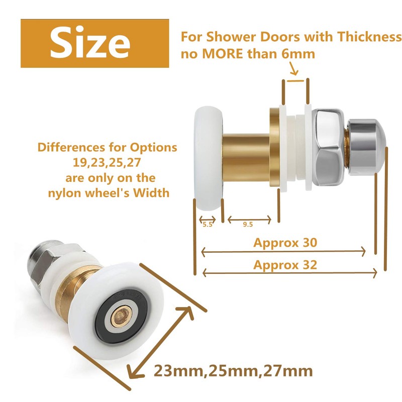LESOLEIL Shower Door Roller Runner Wheel Diameter23mm
