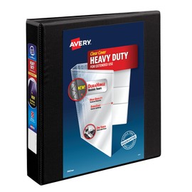 Avery Heavy-Duty 1.5 Inch Binders 3 Ring, View Binder, 1.5 Inch EZD Ring, Black, Sturdy (79695)