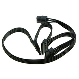 JINTAI Alimentación DC Power Cable para Seasonic 6Pin to 3 SATA 15Pin Power Supply Cable Wire Line