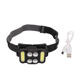 Topyond COB-Scheinwerfer, 6 Gänge, Leichte Stirnlampe, Wiederaufladbar, Typ C, Wasserdicht, IPX4, Induktiv, Für Radfahren, Angeln, Camping