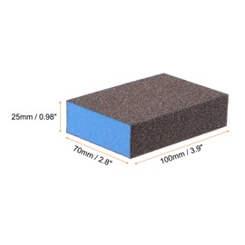 HARFINGTON 12pcs Sanding Sponge Blocks #60 (120-180 Grits) Wet/Dry Hand Sanding Sponges, 100x70x25mm Foam Sanding Block Pad for Polishing Kitchen Metal Wood Drywall Furniture, Brown&Blue