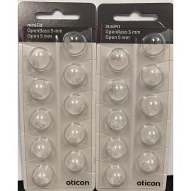 Oticon 2 Pack Oticon miniFit OpenBass 5mm Domes For More Hearing Aids. 20 Domes Total.