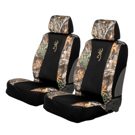 Browning Fundas universales para asiento de banco y respaldo bajo, resistentes al agua y a la suciedad, fundas de asiento para coche, camión y SUV, Morgan (Realtree Edge), respaldo bajo (paquete de 2)