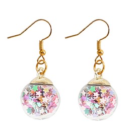 Christmas Glass Bauble Earrings for Girls Glass Drop Earrings Christmas Earrings Gift for Women