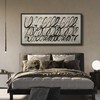 SIGNFORD Extra Large Framed Canvas Abstract Black Brush Script Pattern