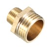 sourcing map Brass Pipe Fitting Reducing Hex Nipple 1/2 BSP