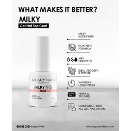 Legacy Nails MILKY Gel Nail Top Coat