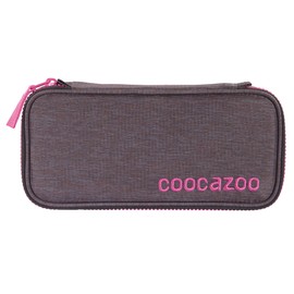 coocazoo PencilDenzel Pencil Case, Triangle Compartment, Timetable Compartment, Removable Pen Holder, Additional Zip Pocket, Brown-Pink, urban and youthful