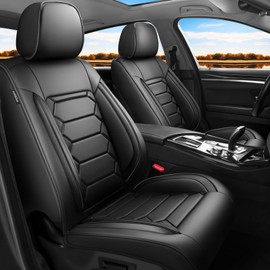 Kaomim Fit Sorento Car Seat Covers (5 Seats Full Set) Compatible with Kia Sorento 2007-2025 2026- Full Coverage Breathable Leather, Airbag Compatible, Waterproof & All-Weather, Easy to Install, Black