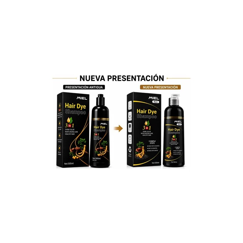 Miel Shampoo Tinte Cubre Canas Natural 500ml