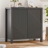Jocoevol Buffet Cabinet with Storage, Fluted Sideboard Black Accent Cabinet